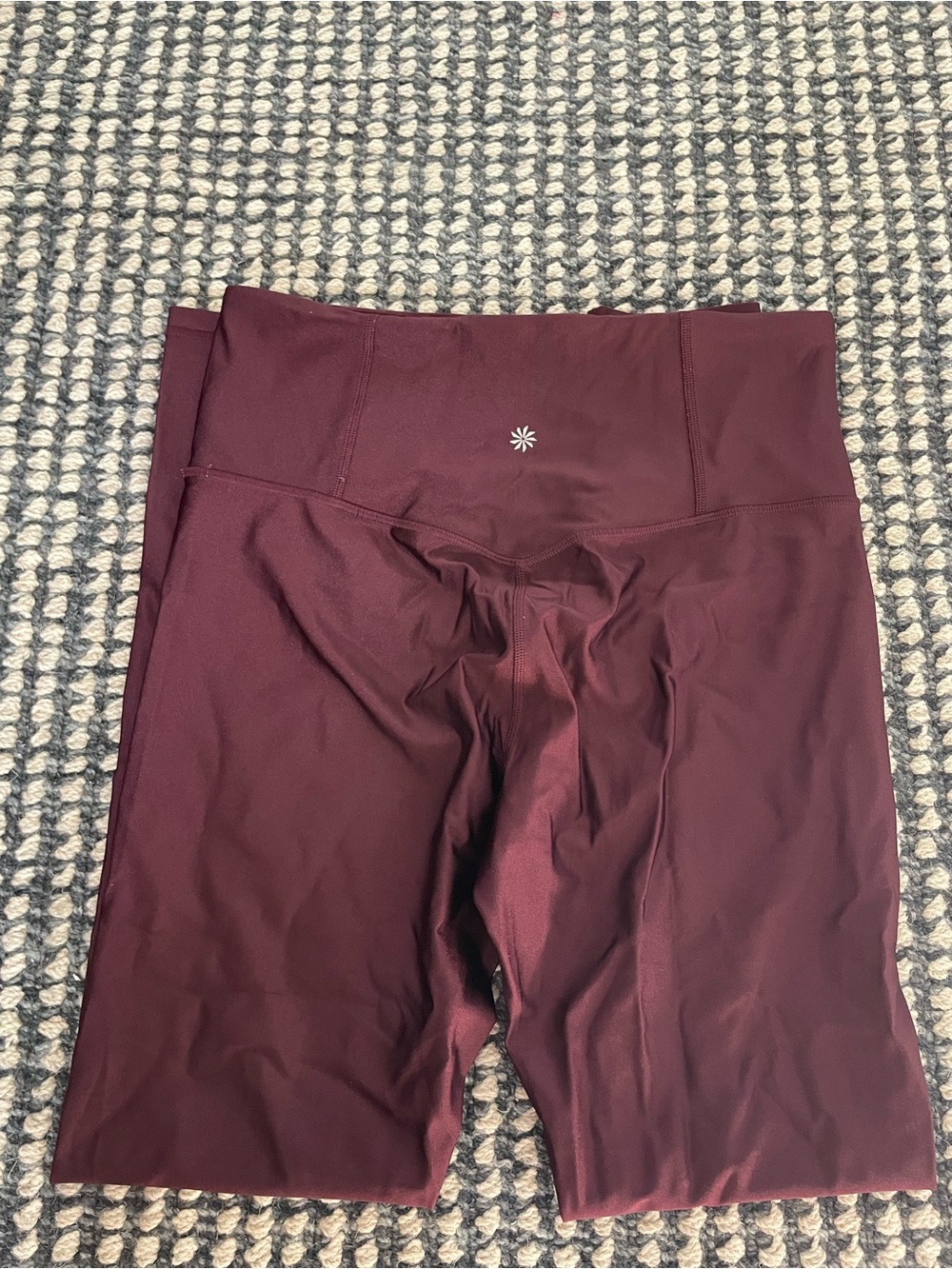 Athleta Elation Sheen Tight Maroon High-Waist Leggings Size M